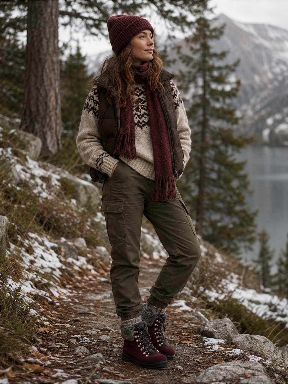 NIB Very Volatile Tonkin Women’s Leather Ankle Boot. Faux Fur Burgundy Size 10